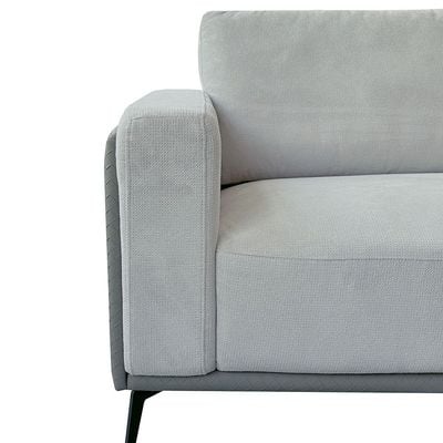 فيستا - أريكة قماشية بمقعد واحد - رمادي دافئ/رمادي داكن